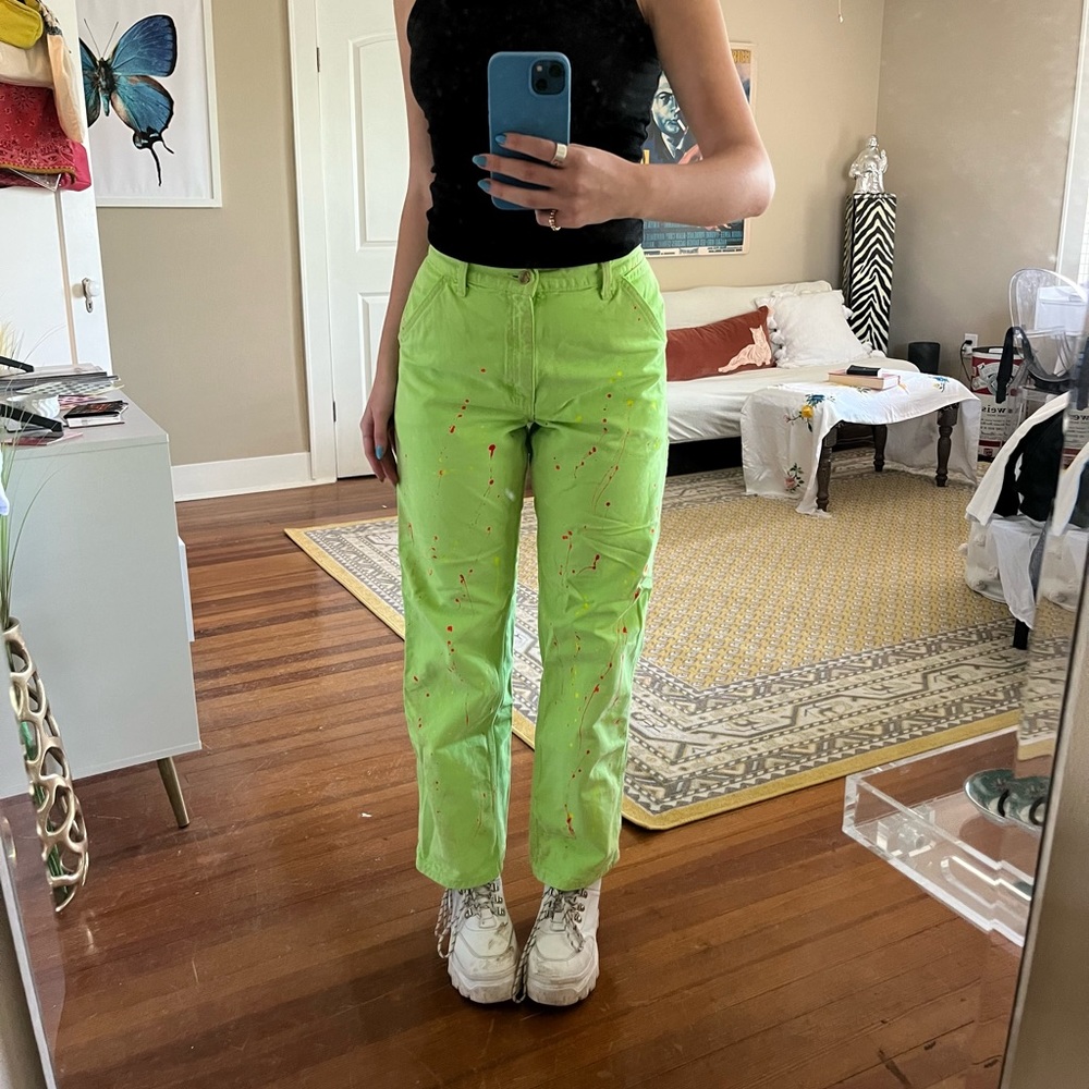 Carhartt neon green splatter paint pants